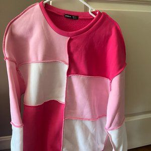 NWOT Shein Colorblock Stitch Trim Sweatshirt Sz M